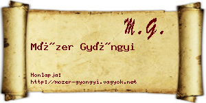 Mózer Gyöngyi névjegykártya