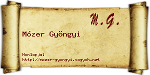 Mózer Gyöngyi névjegykártya